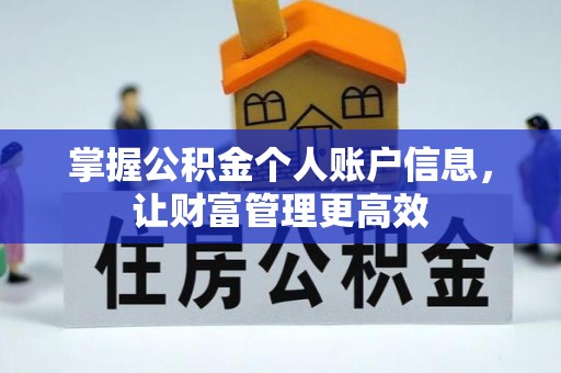 兰山掌握公积金个人账户信息，让财富管理更高效